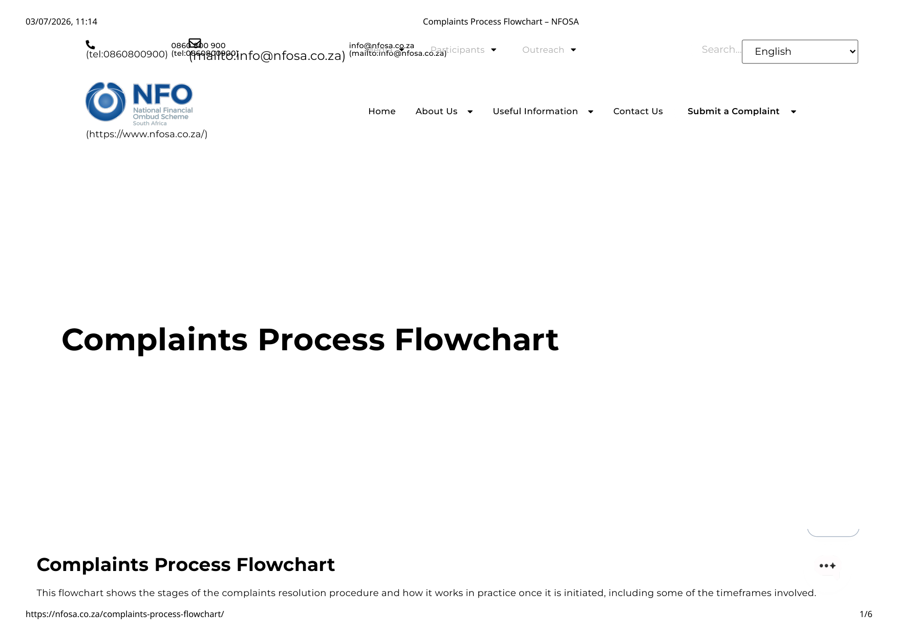NFO complaints process step 1