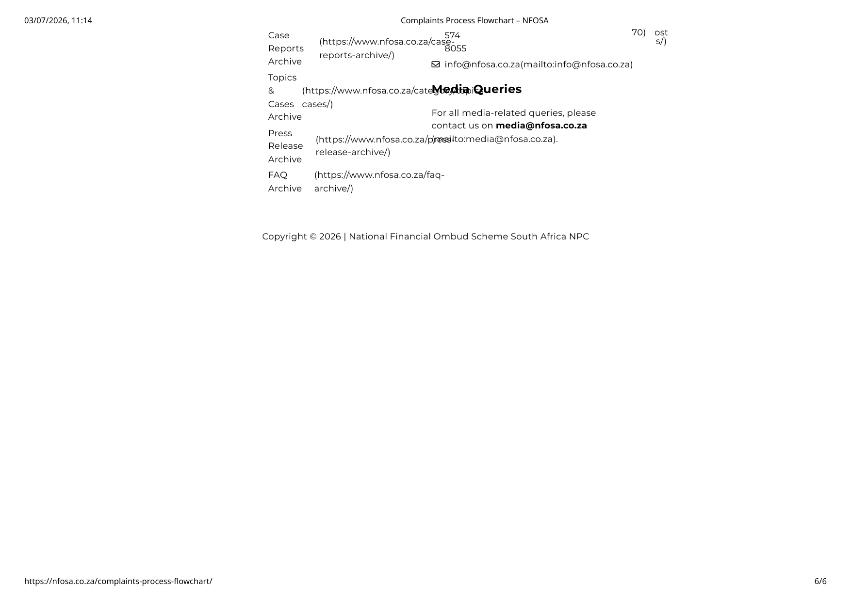 NFO complaints process step 6